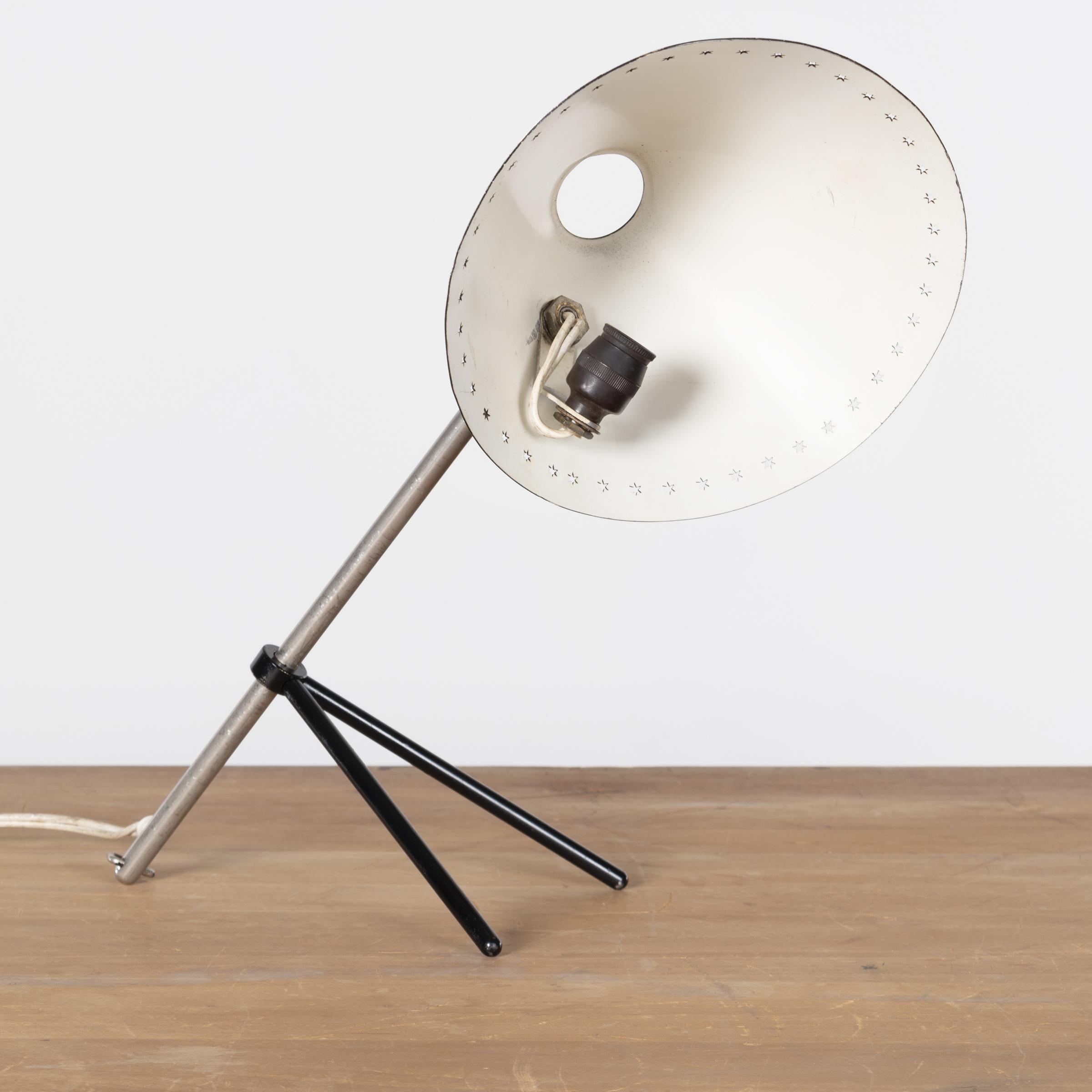 Enameled Pinocchio Lamp black by H. Busquet for Hala Zeist, Netherlands