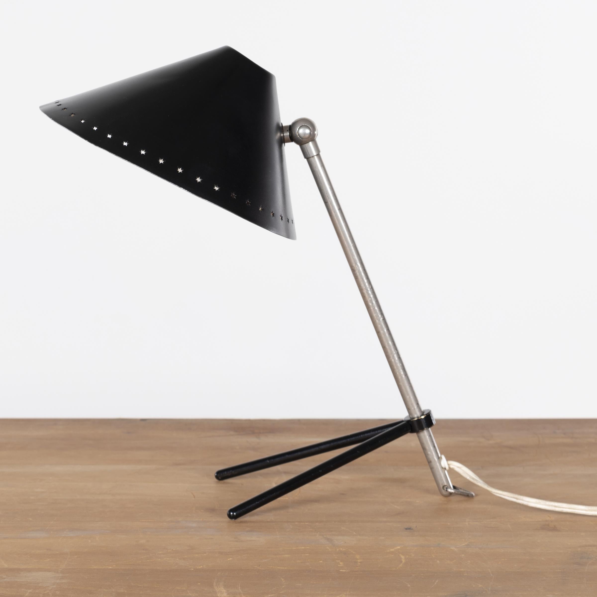 Mid-20th Century Pinocchio Lamp black by H. Busquet for Hala Zeist, Netherlands