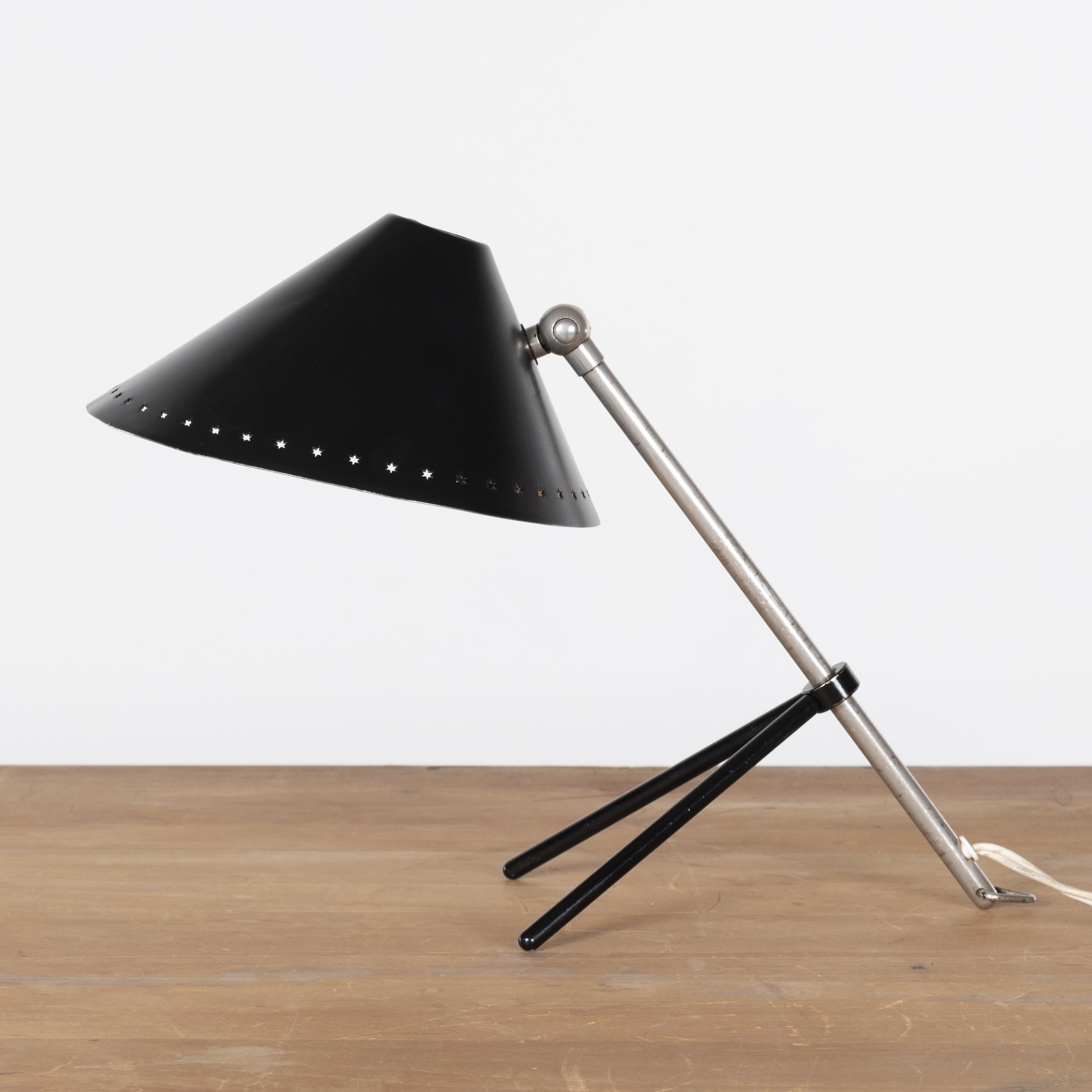 Steel Pinocchio Lamp black by H. Busquet for Hala Zeist, Netherlands