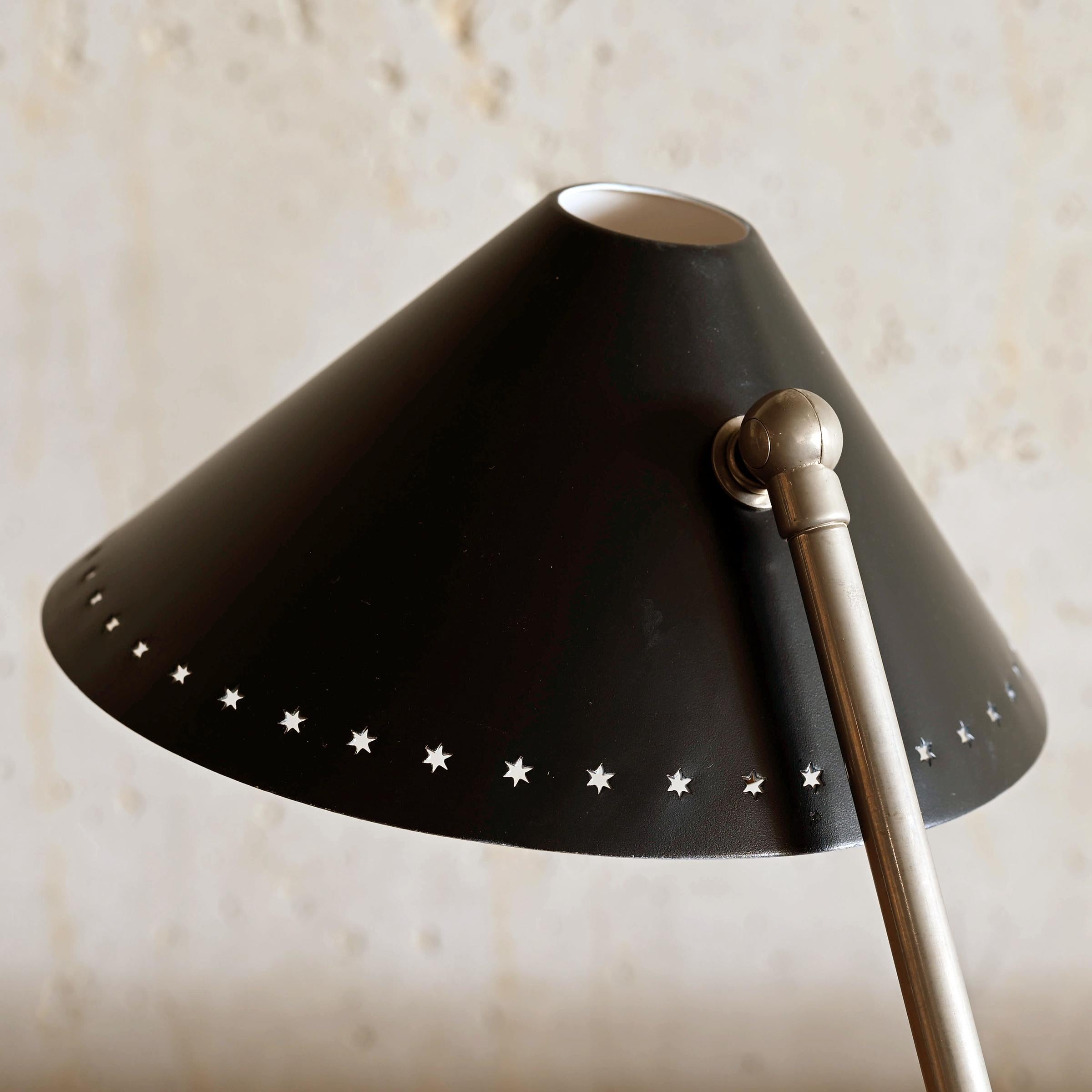Pinocchio Lamp with black shade by H. Busquet for Hala Zeist, Netherlands For Sale 4