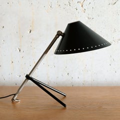 Pinocchio Lamp with black shade by H. Busquet for Hala Zeist, Netherlands