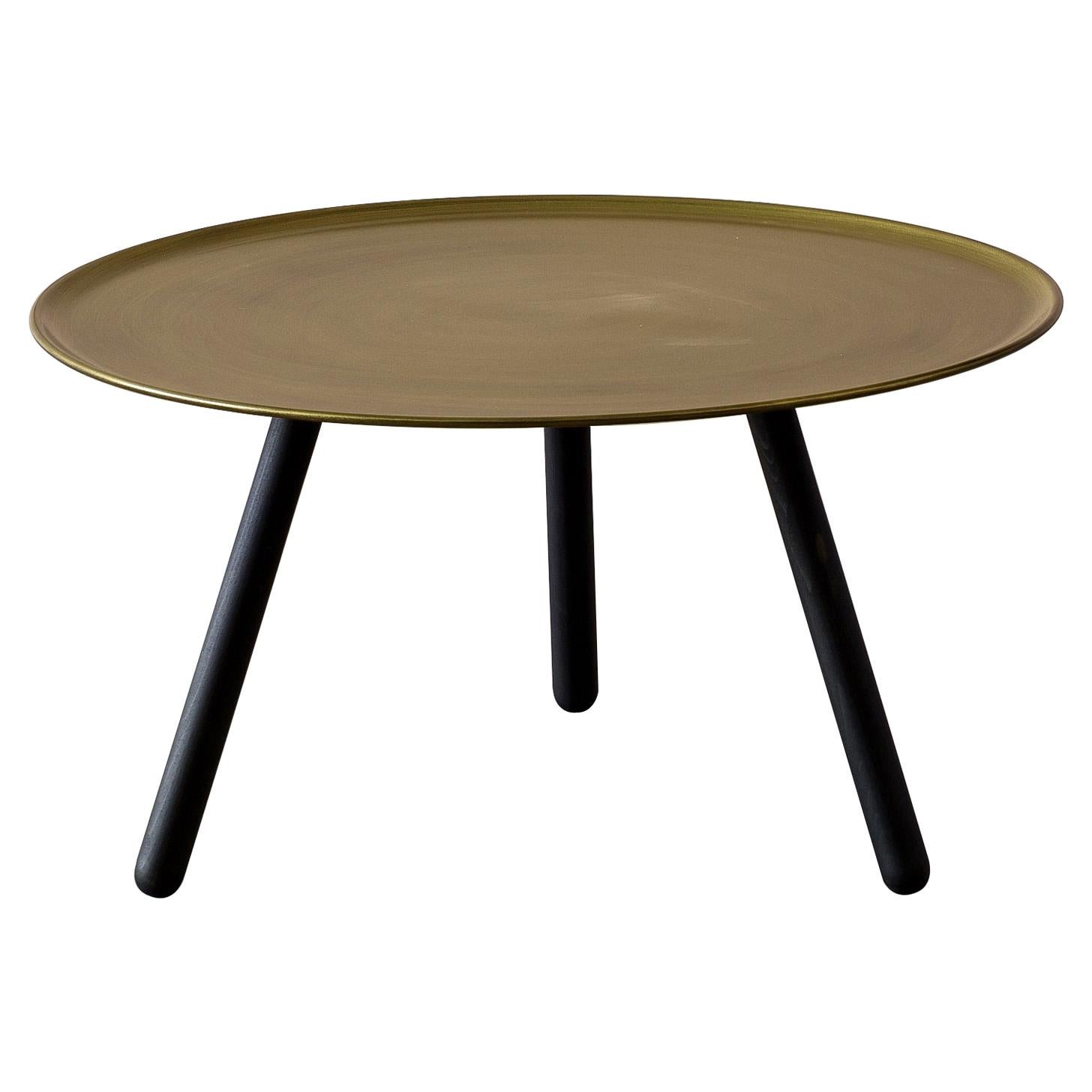 En vente : Brown (Bronze Metal) Table basse Pinocchio en base aniline noire:: par Giopato & Coombes