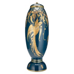 Pinon Heuzé Art Deco Limoges Covered Vase