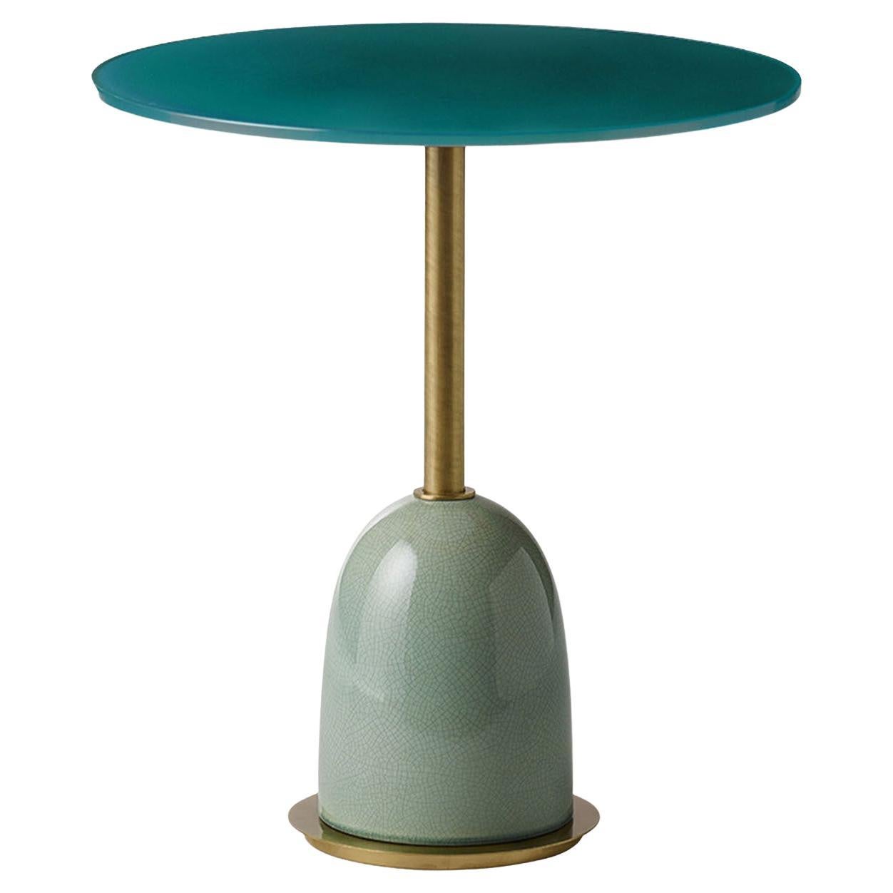 Pins Medium Turquoise Side Table For Sale