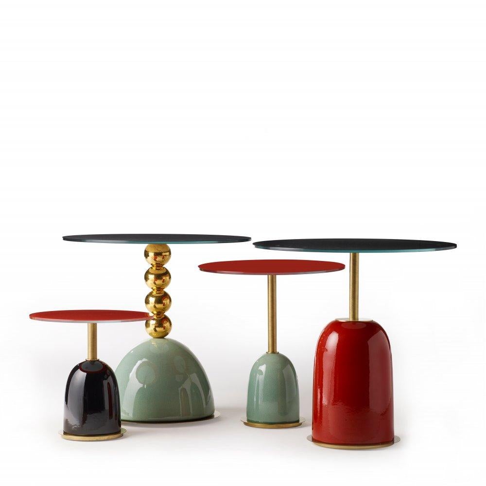 Contemporary Pins Round Side Table by Marioni For Sale