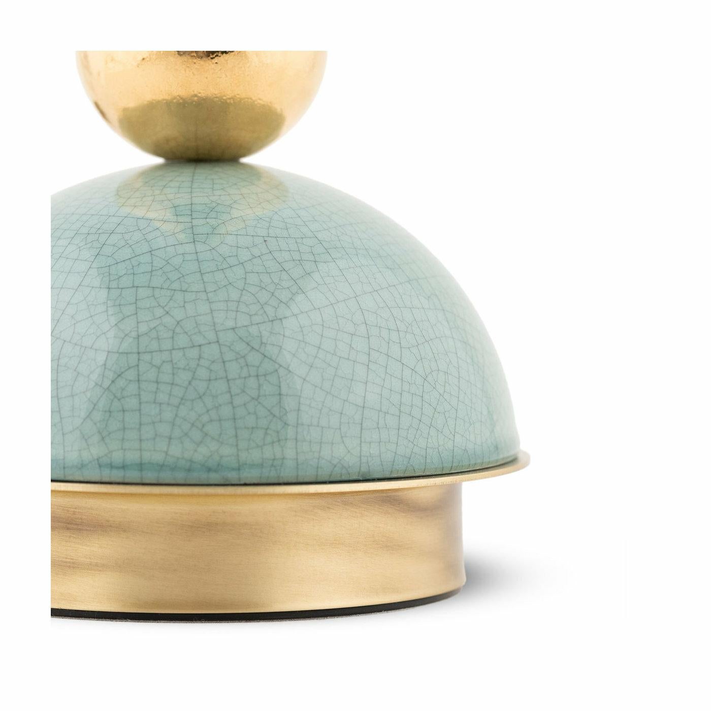 italien Petite lampe de bureau turquoise à épingles en vente
