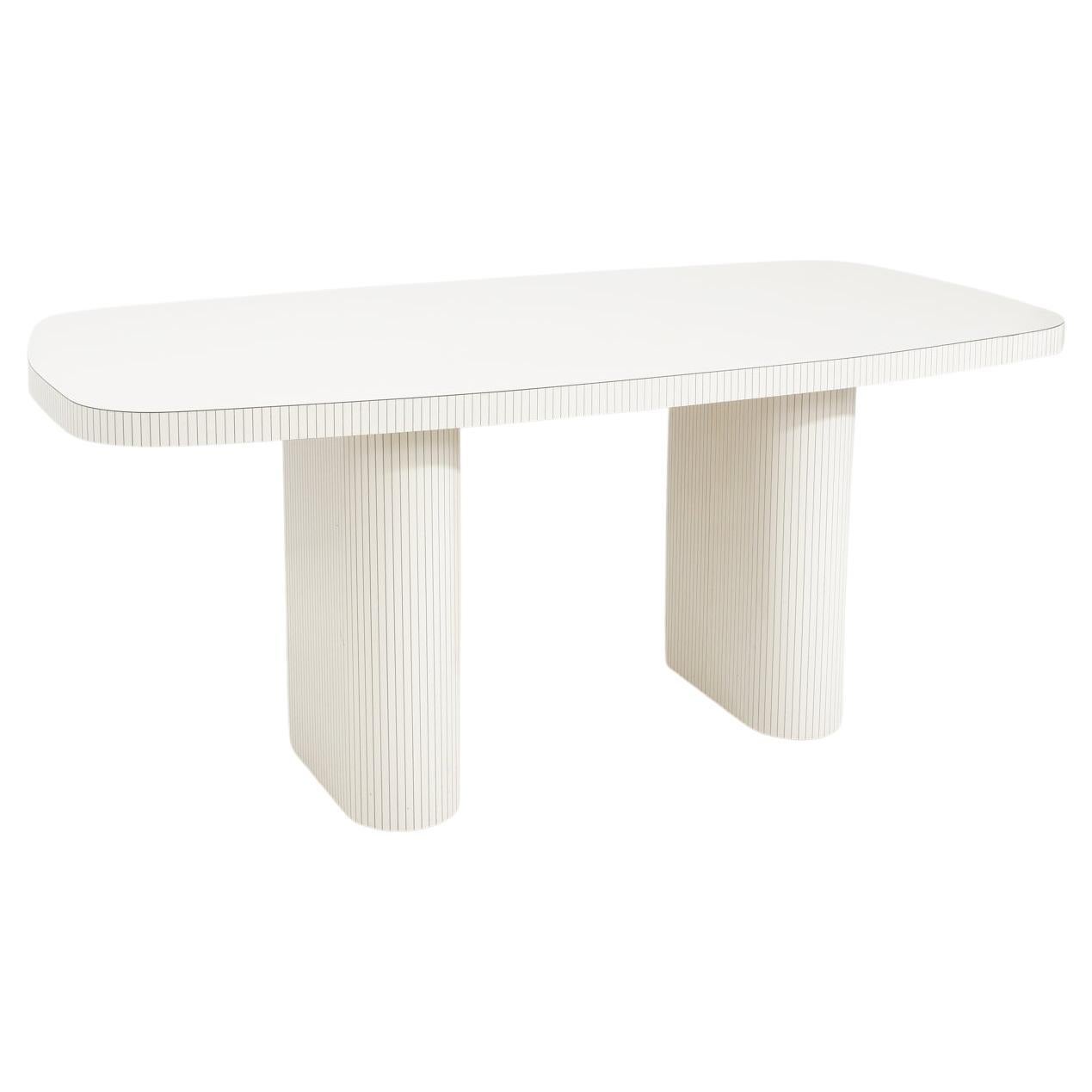 Pinstripe Laminate Dining Table, 1980s