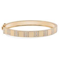 Pinstripe Strength Diamond Bangle Bracelet, Half Way Diamonds