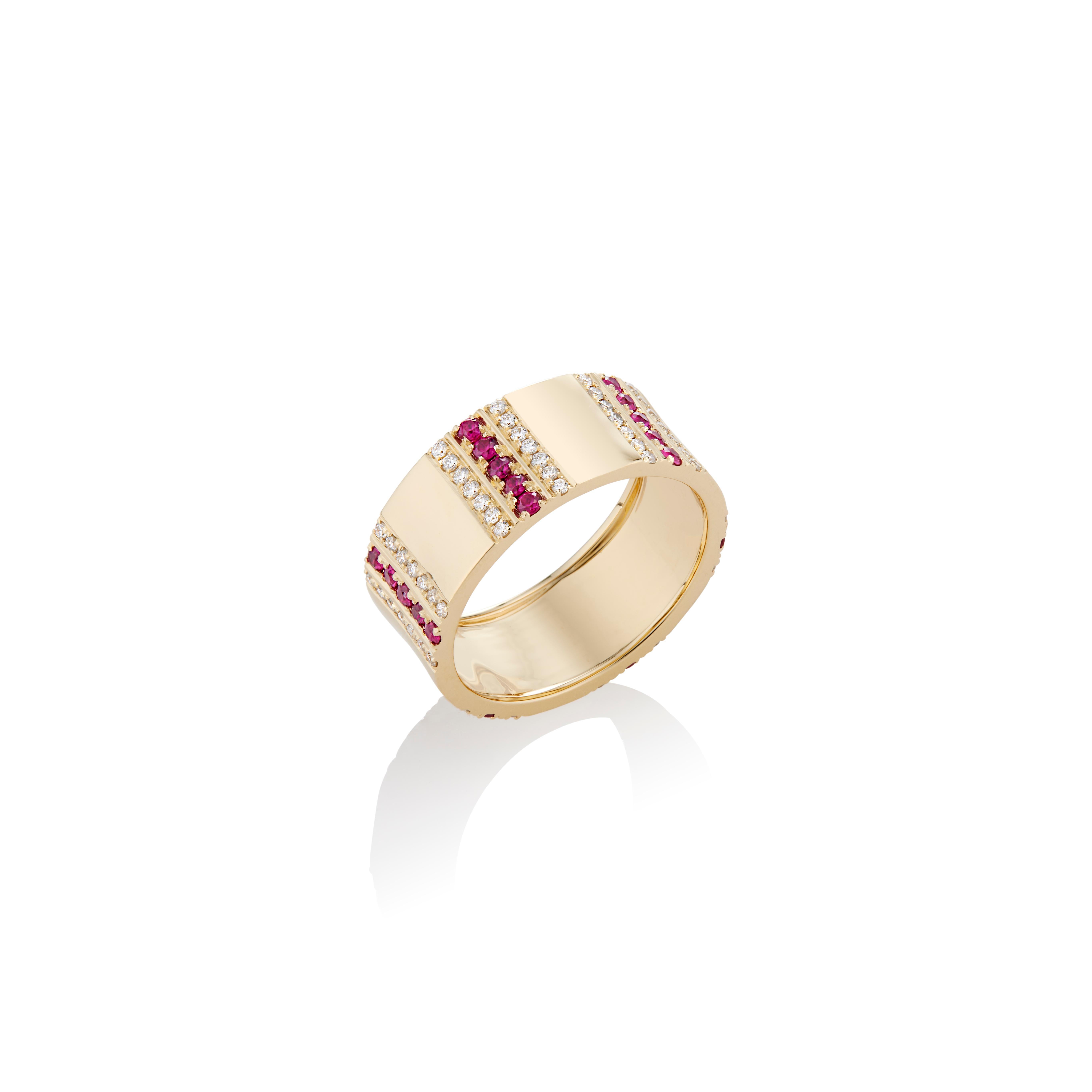 Brilliant Cut Pinstripe Strength Diamond Cigar Band Ring For Sale