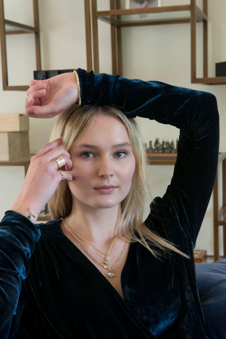 Pinstripe Strength Knife Edge Diamond Bangle Bracelet For Sale at 1stDibs