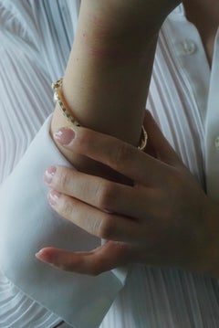Pinstripe Strength Knife Edge Diamond Bangle Bracelet