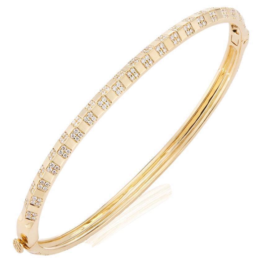 Pinstripe Strength Knife Edge Diamond Bangle Bracelet