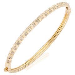 Pinstripe Strength Knife Edge Diamond Bangle Bracelet