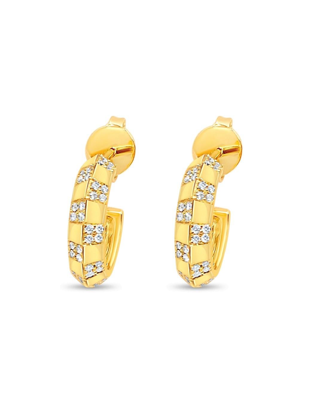 Pinstripe Strength Knife Edge Diamond Earring White Gold 1
