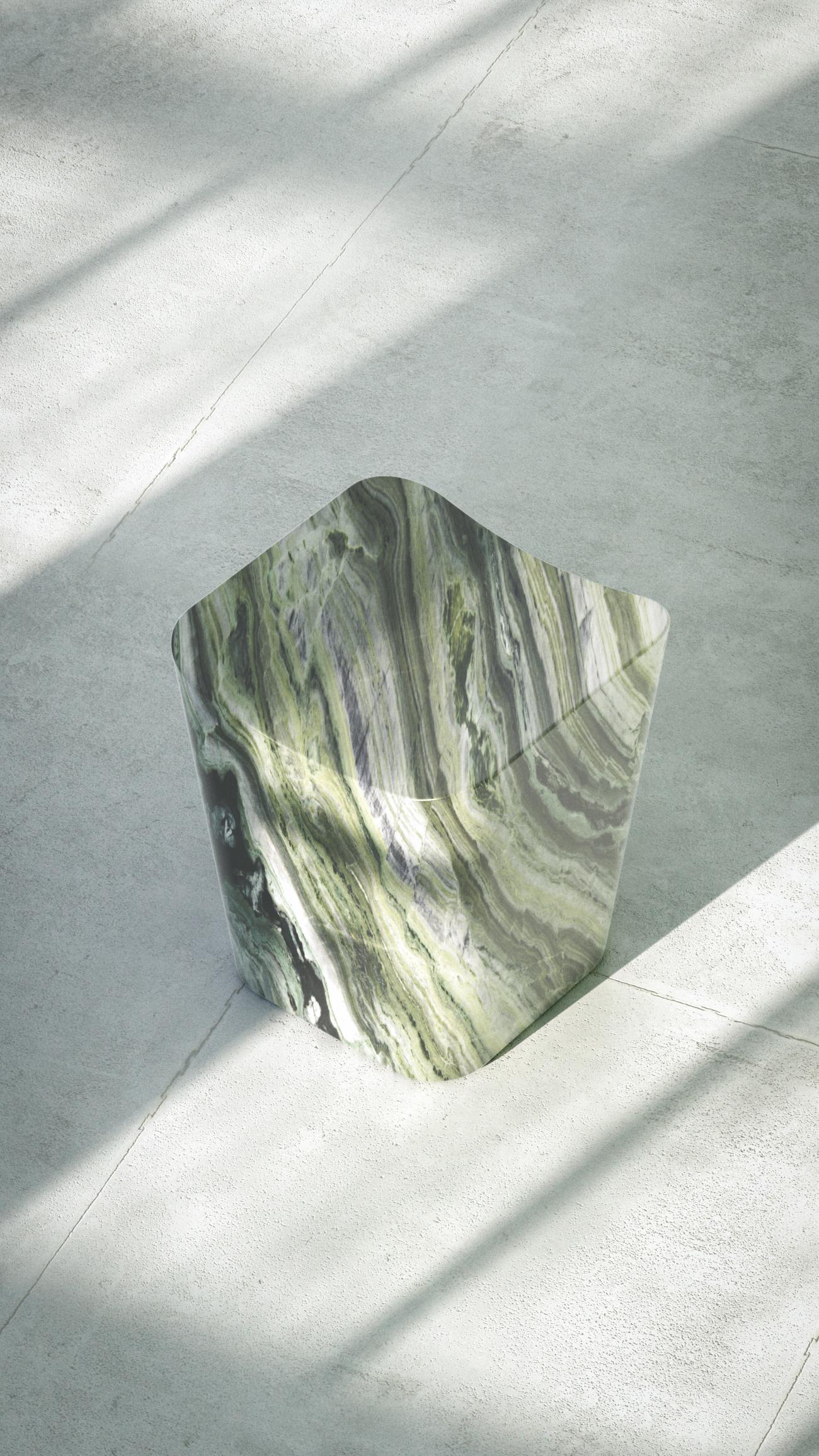 Pinta Verde Cono Stool by Marmi Serafini In New Condition For Sale In Geneve, CH