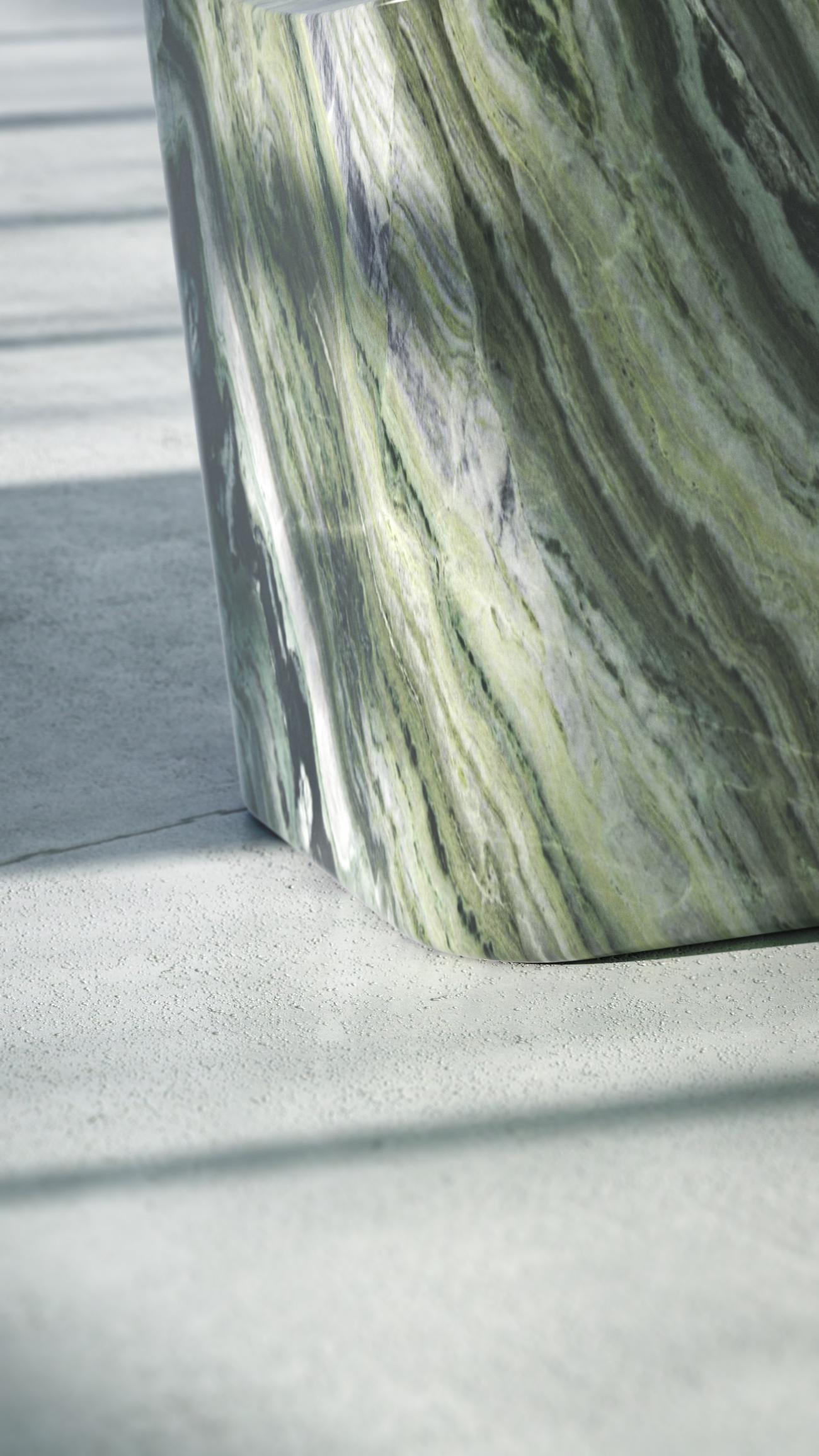 Contemporary Pinta Verde Cono Stool by Marmi Serafini For Sale