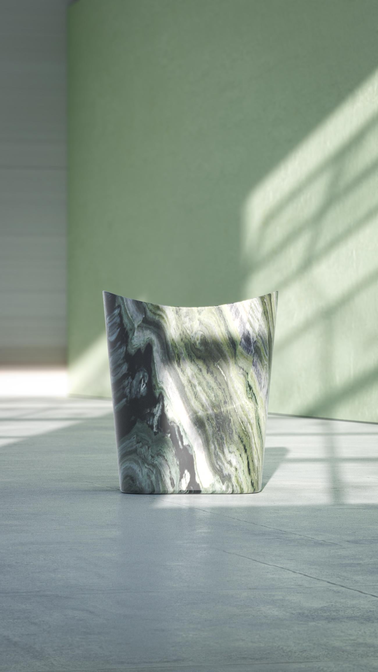 Marble Pinta Verde Cono Stool by Marmi Serafini For Sale