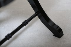 Pinto Paris Madeira Folding Chair Black with Tan Cushion, Made in France