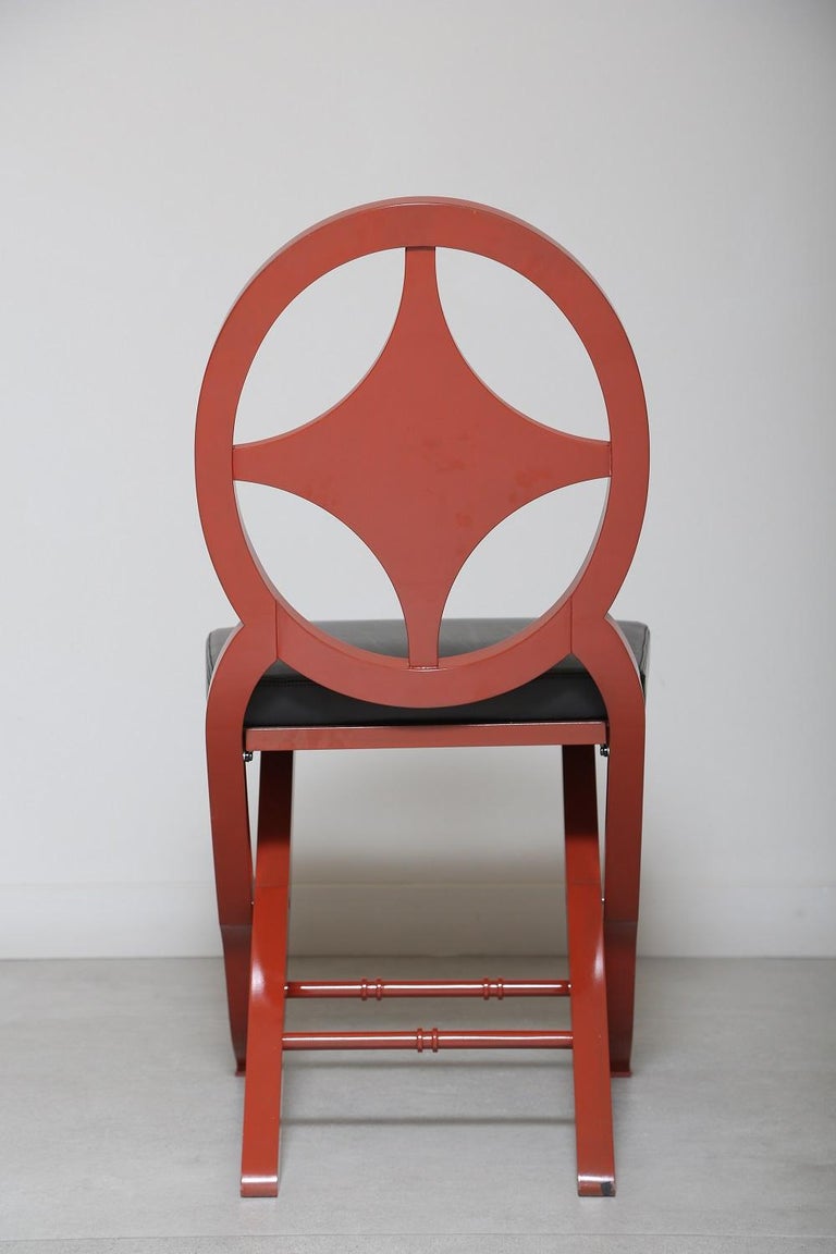 Pinto Paris Madeira Folding Chair Red with Black Cushion, Made in