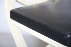 Pinto Paris Madeira Folding Chair White with Black Cushion, Made in France