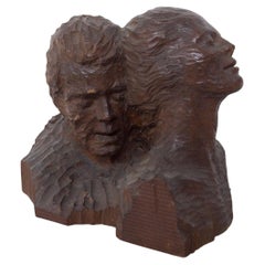 Pinuccio Sciola Wooden Sculpture of Two Lovers (Attr.)