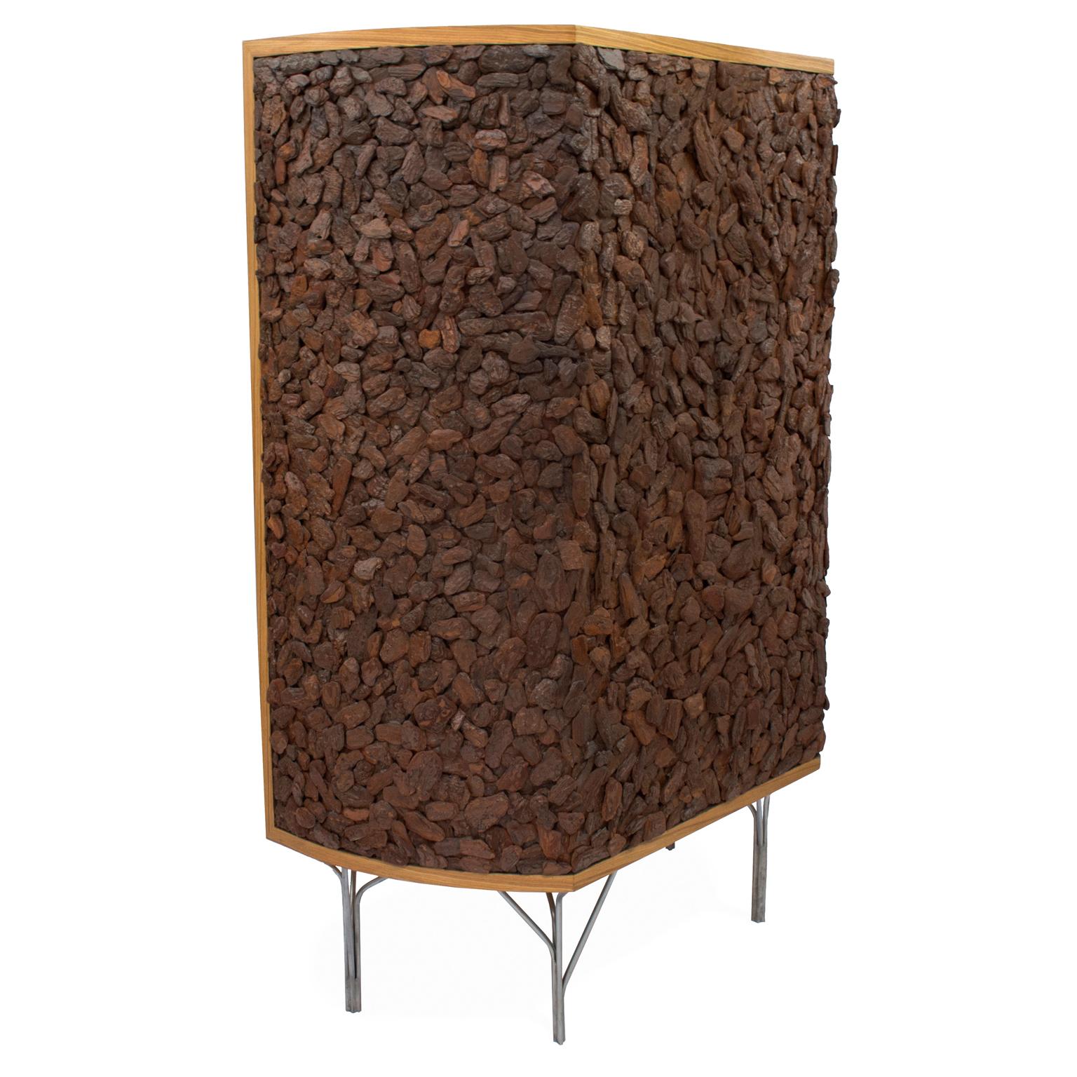 Brazilian Pinus Wood Bark Cabinet, 