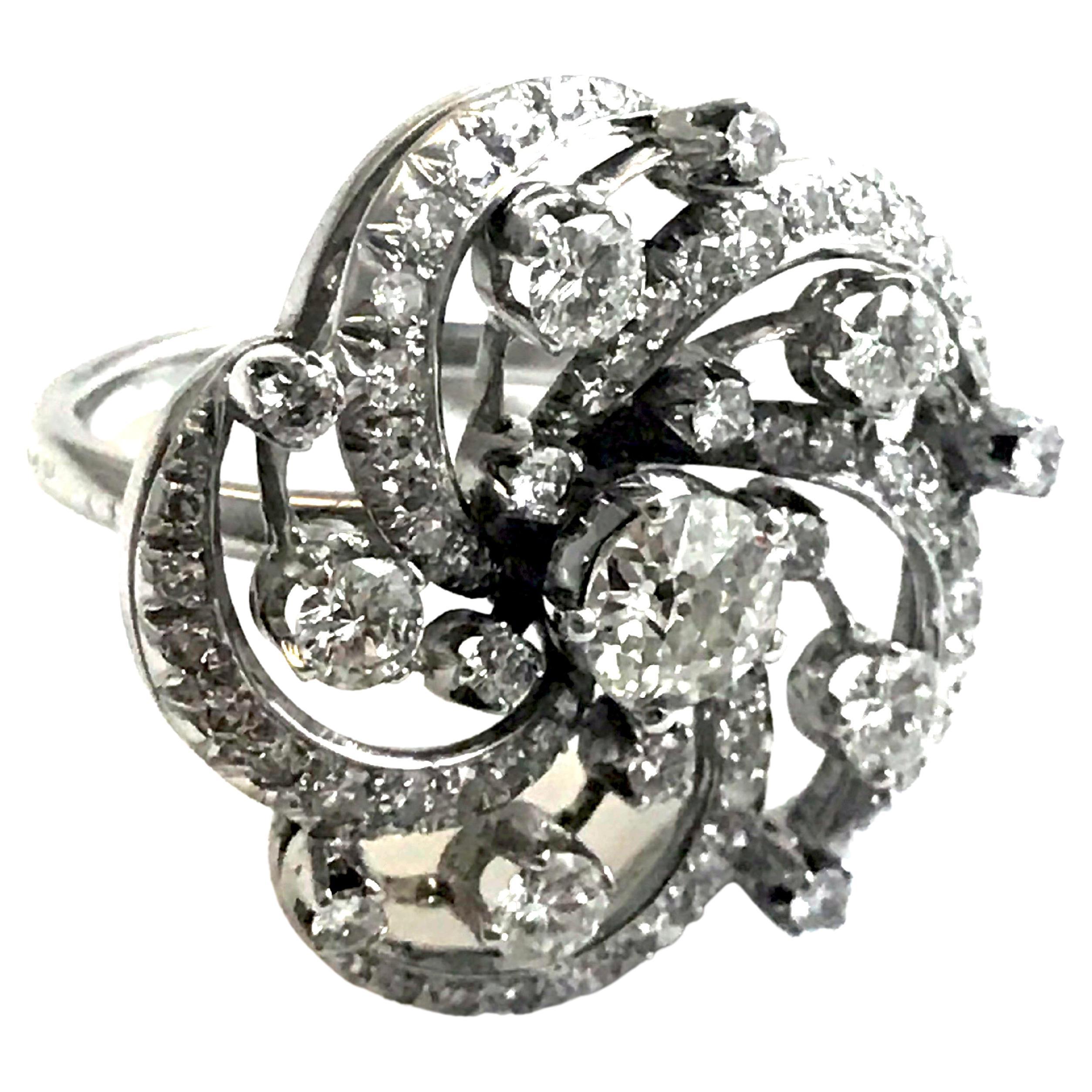 Italian diamonds ring.
18K white gold
It comes with over 4,5 ct. of extra white diamonds.
The central stone is ct. 1,20; 5 stones between ct. 0,14 and ct. 0,18; 10 stones about ct. 0,10 each; 50 more stones for ct. 1,50 total.
Ring width 31 mm
Ring