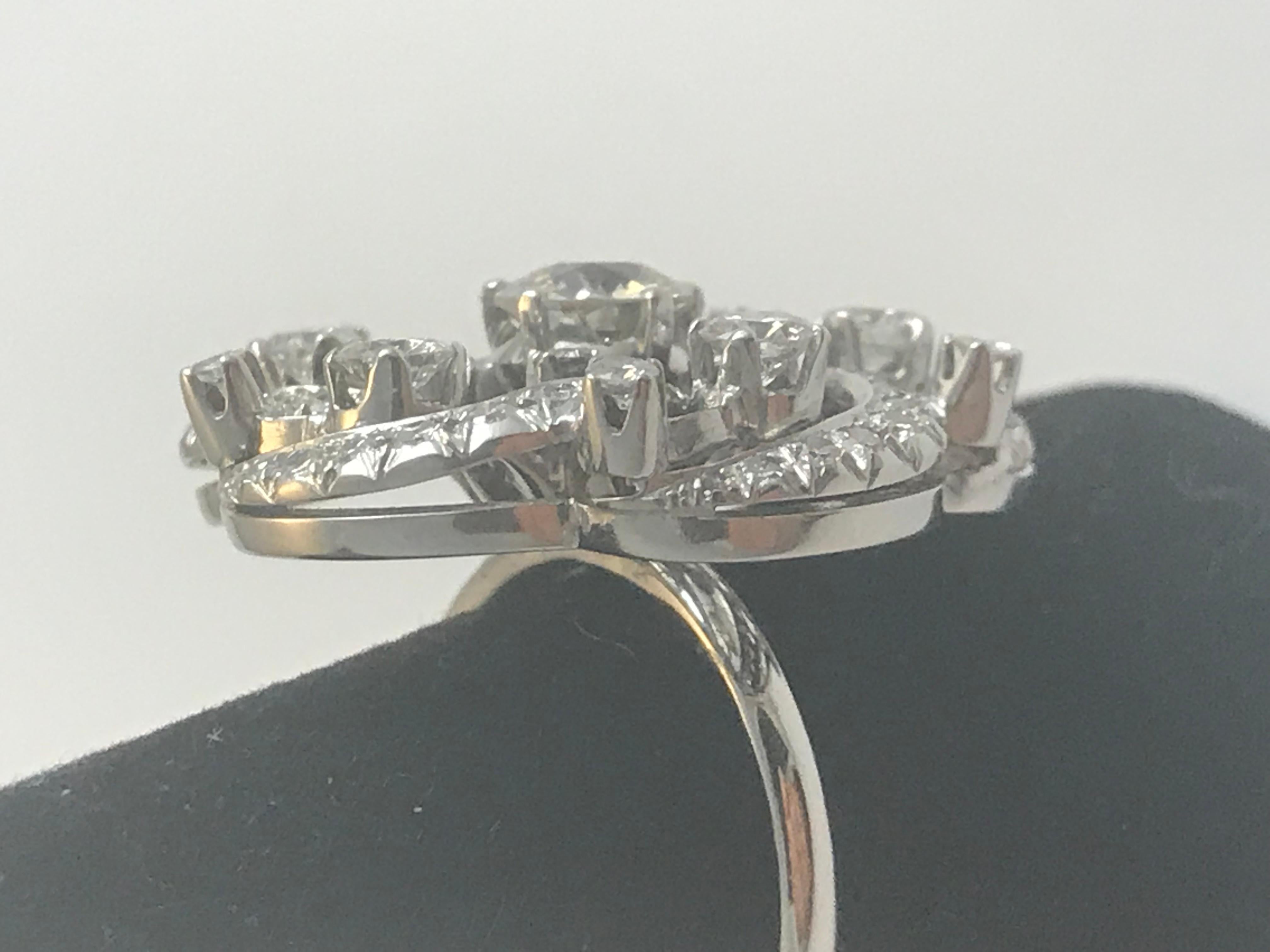 Jugendstil-Diamantring „„Pinwheel““ im Angebot 2