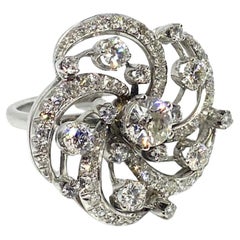 "Pinwheel" Art Nouveau Diamonds Ring