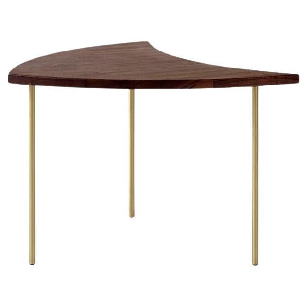 Pinwheel HM7, Oiled Walnut/Brass Lounge Table-by Hvidt & Mølgaa for &Tradition