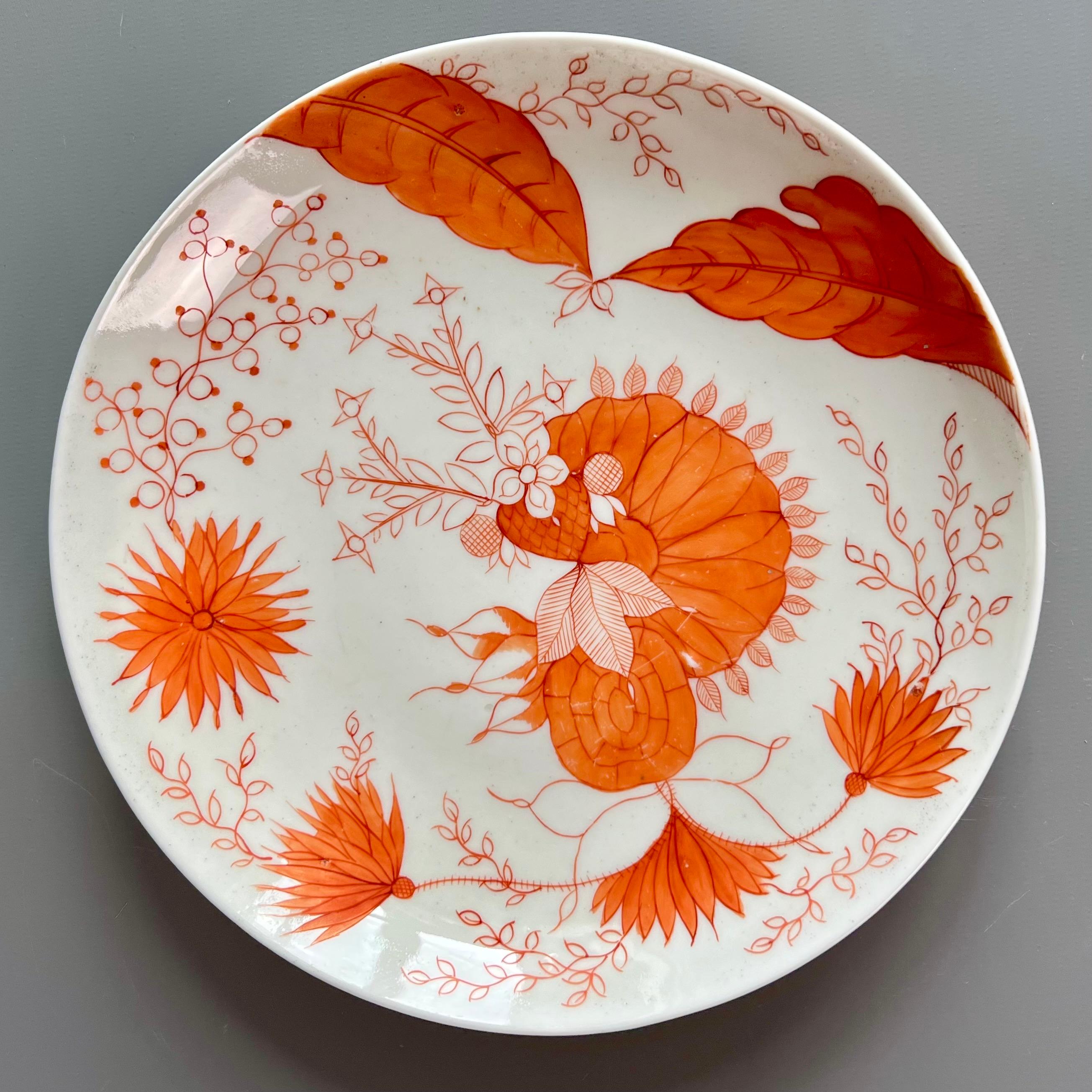 Servicio de té Pinxton, monocromo naranja estilo japonés Sangre y leche, ca 1800 en venta 2