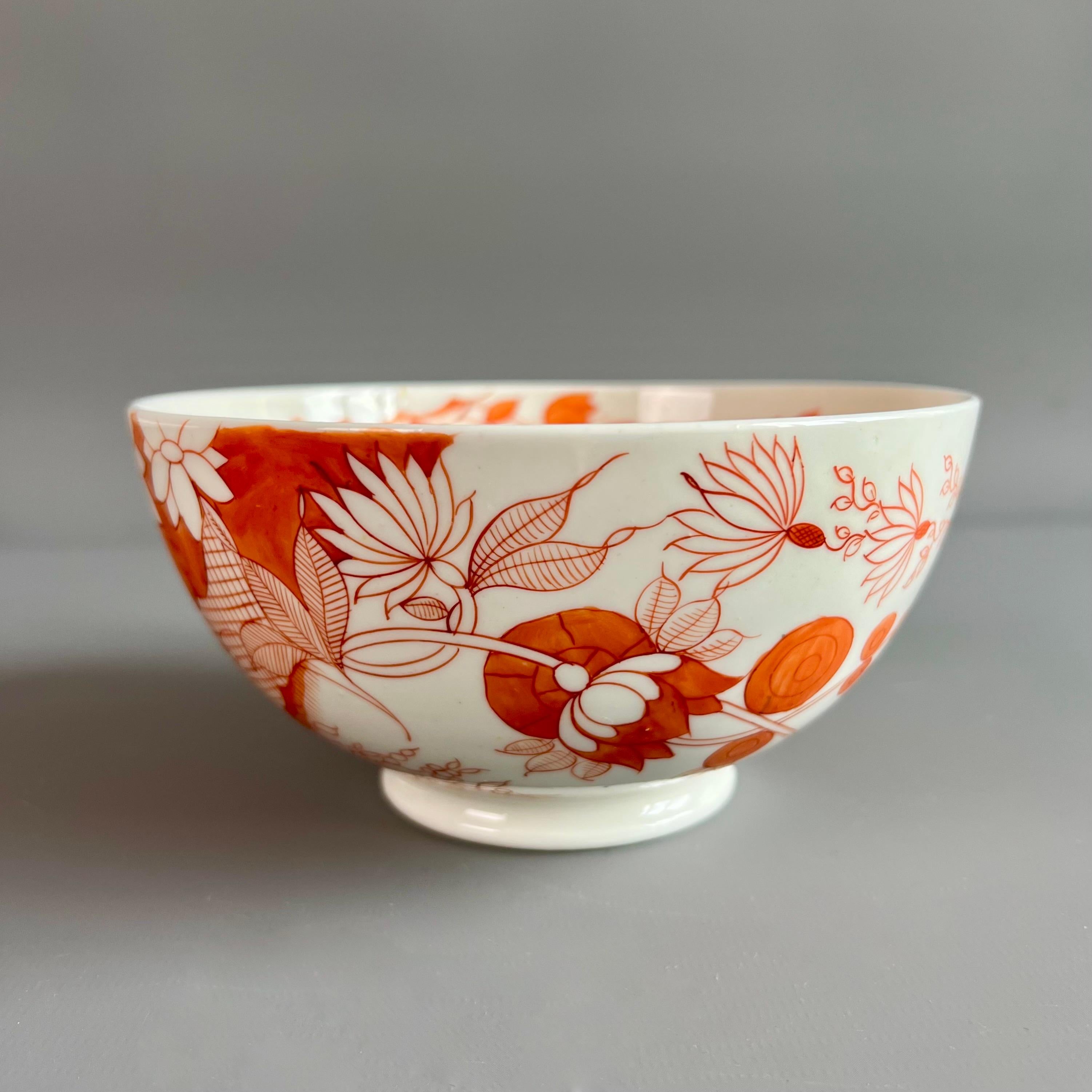 Servicio de té Pinxton, monocromo naranja estilo japonés Sangre y leche, ca 1800 en venta 3