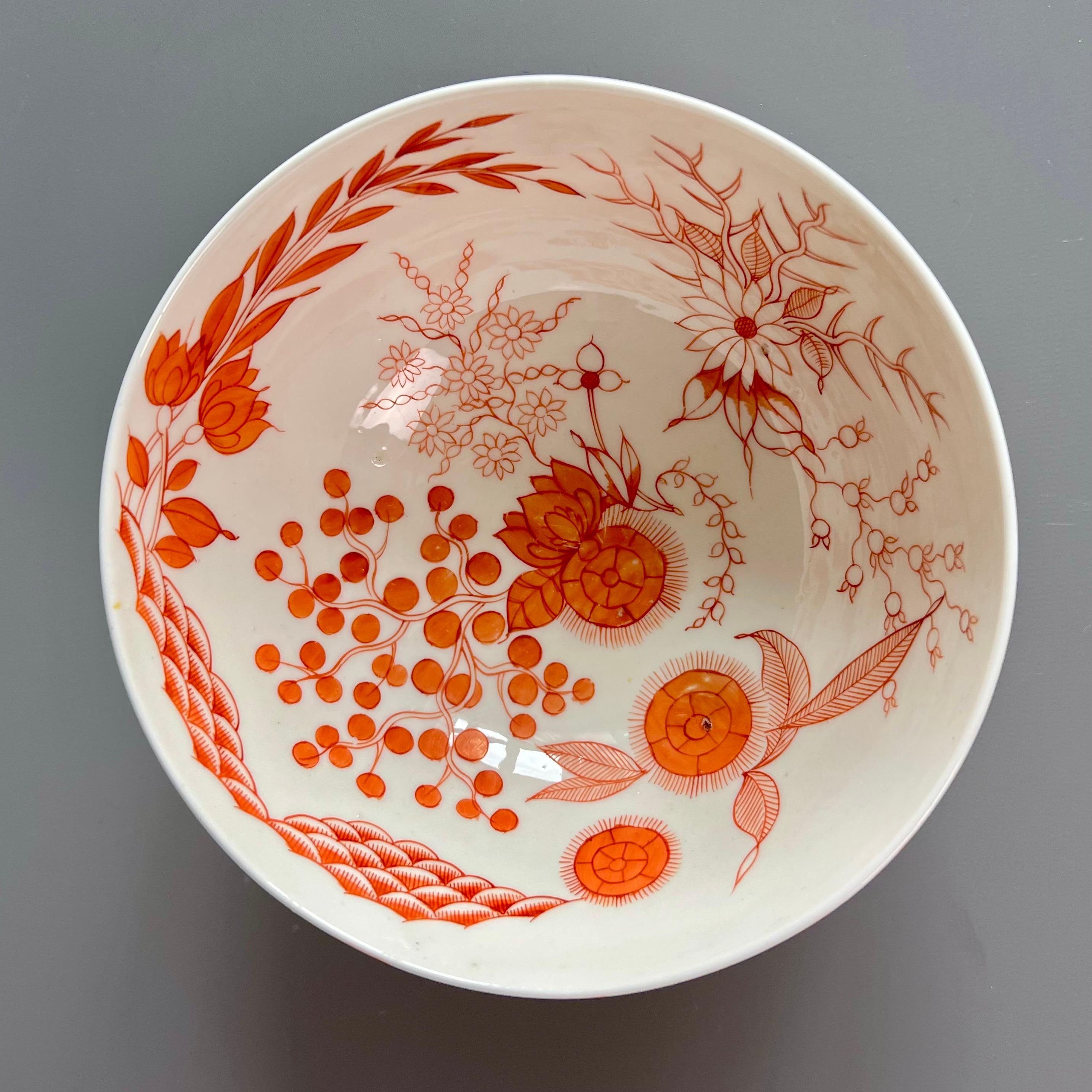 Servicio de té Pinxton, monocromo naranja estilo japonés Sangre y leche, ca 1800 en venta 4