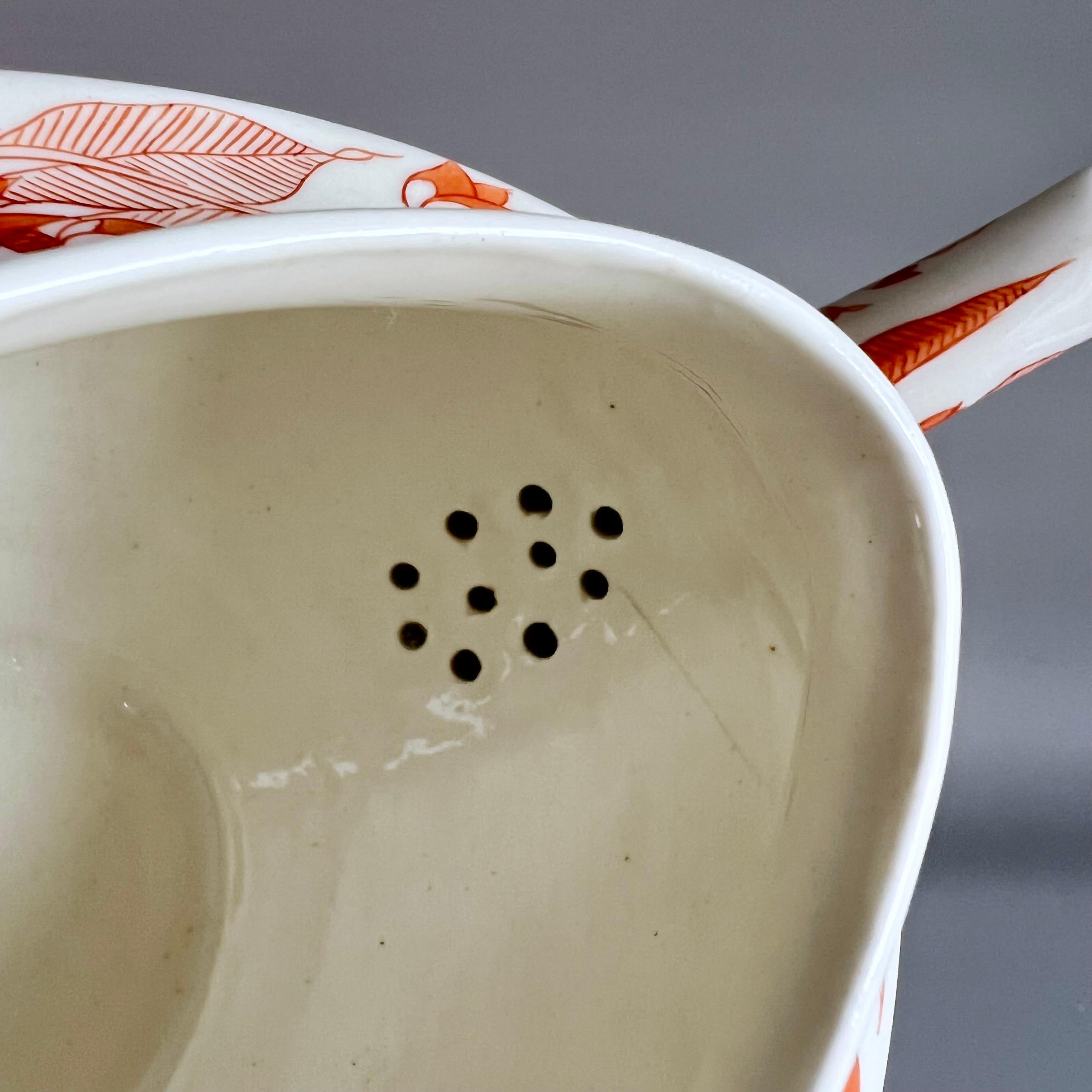 Servicio de té Pinxton, monocromo naranja estilo japonés Sangre y leche, ca 1800 en venta 9