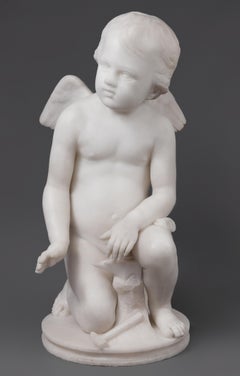 Italian Marble Sculpture of a Cherub Forging Love 