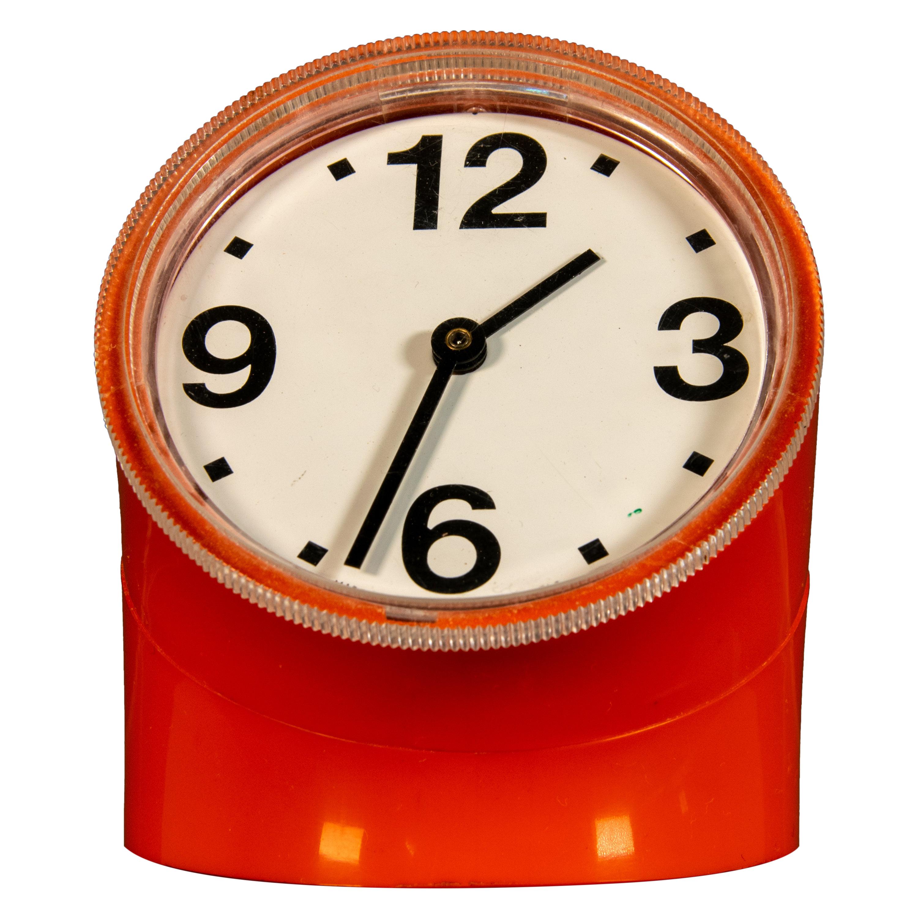 Pio Manzù Cronotime Ritz-Italora Orange Italian Table Clock