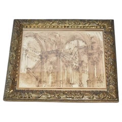 Pio Panfili 1723-1812 Architectural Framed Watercolour
