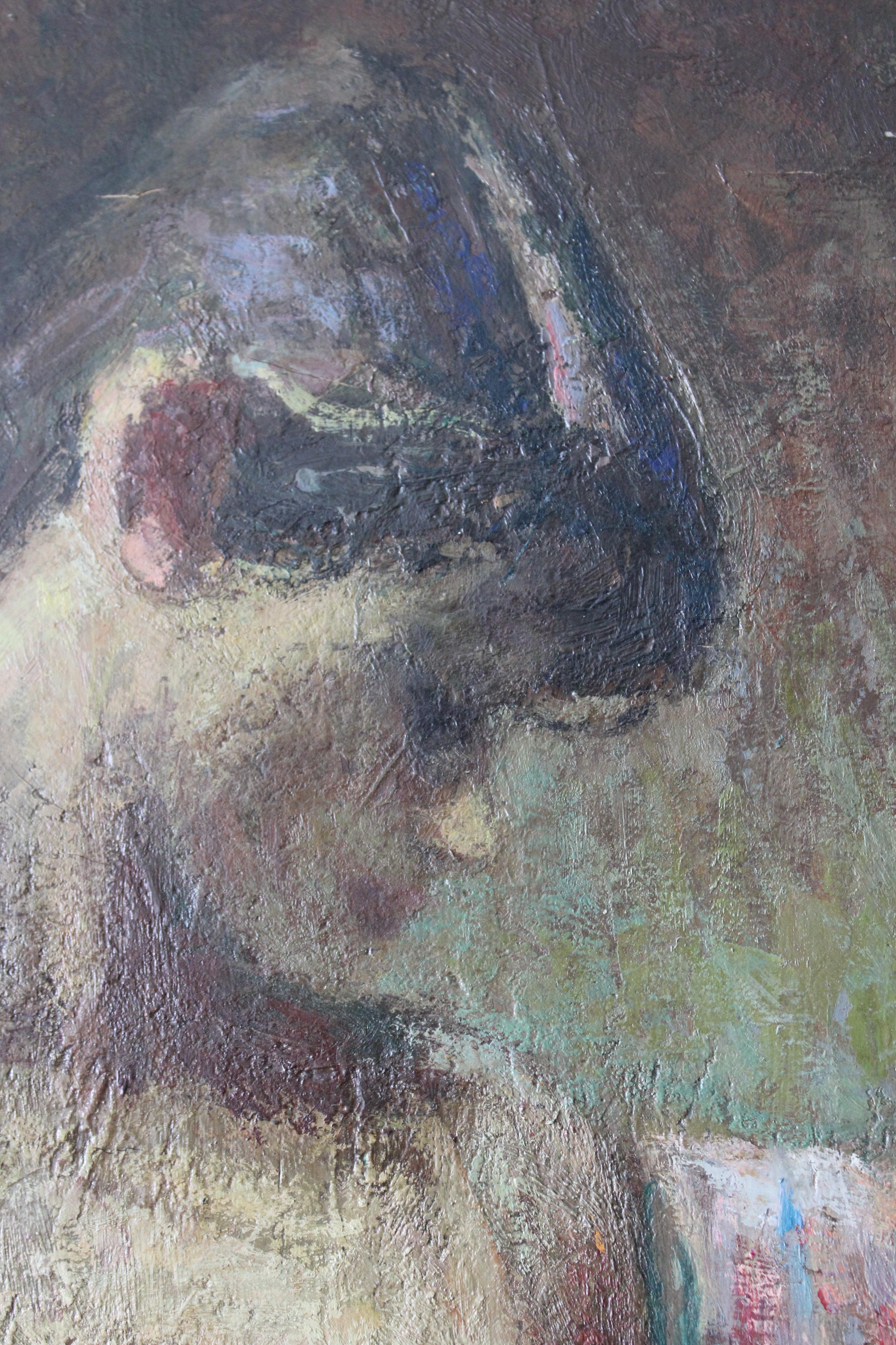 Peinture à l'huile d'un nu post-impressionniste assis nu par Pio Santini en vente 8