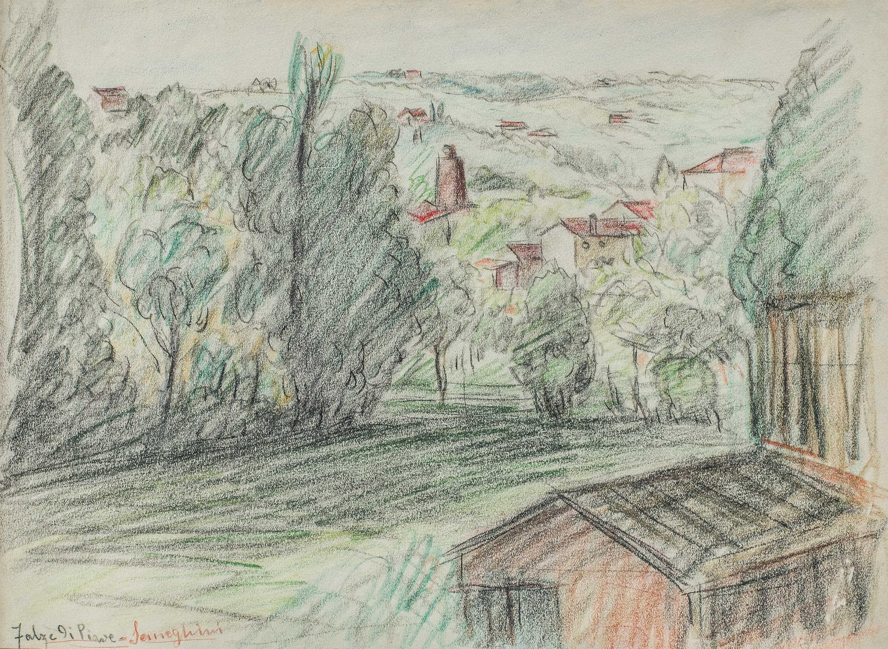 Pio Semeghini (Impressionista italiano) - Pittura di paesaggio del primo Novecento in vendita 1