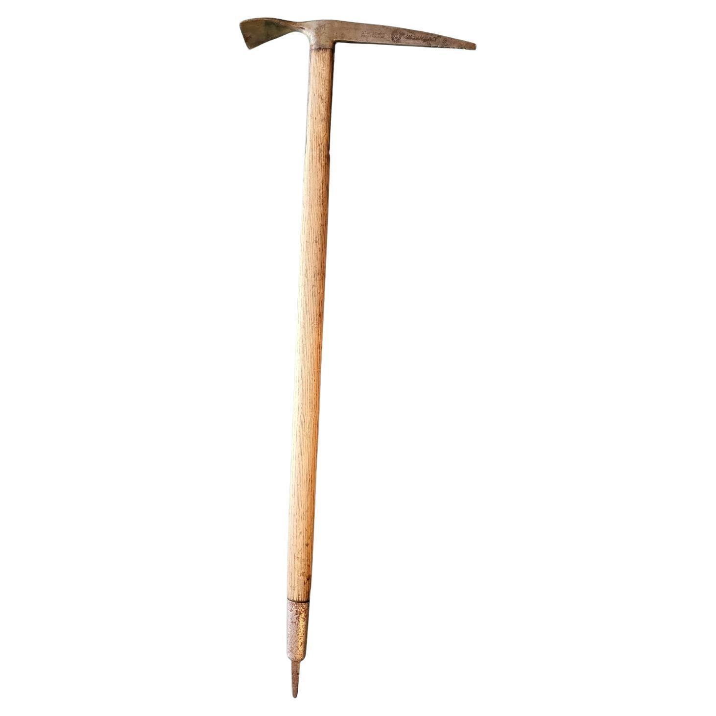 Claudius Simond Mountain Ice Axe, Antique Tool from France, Circa 1950 For Sale