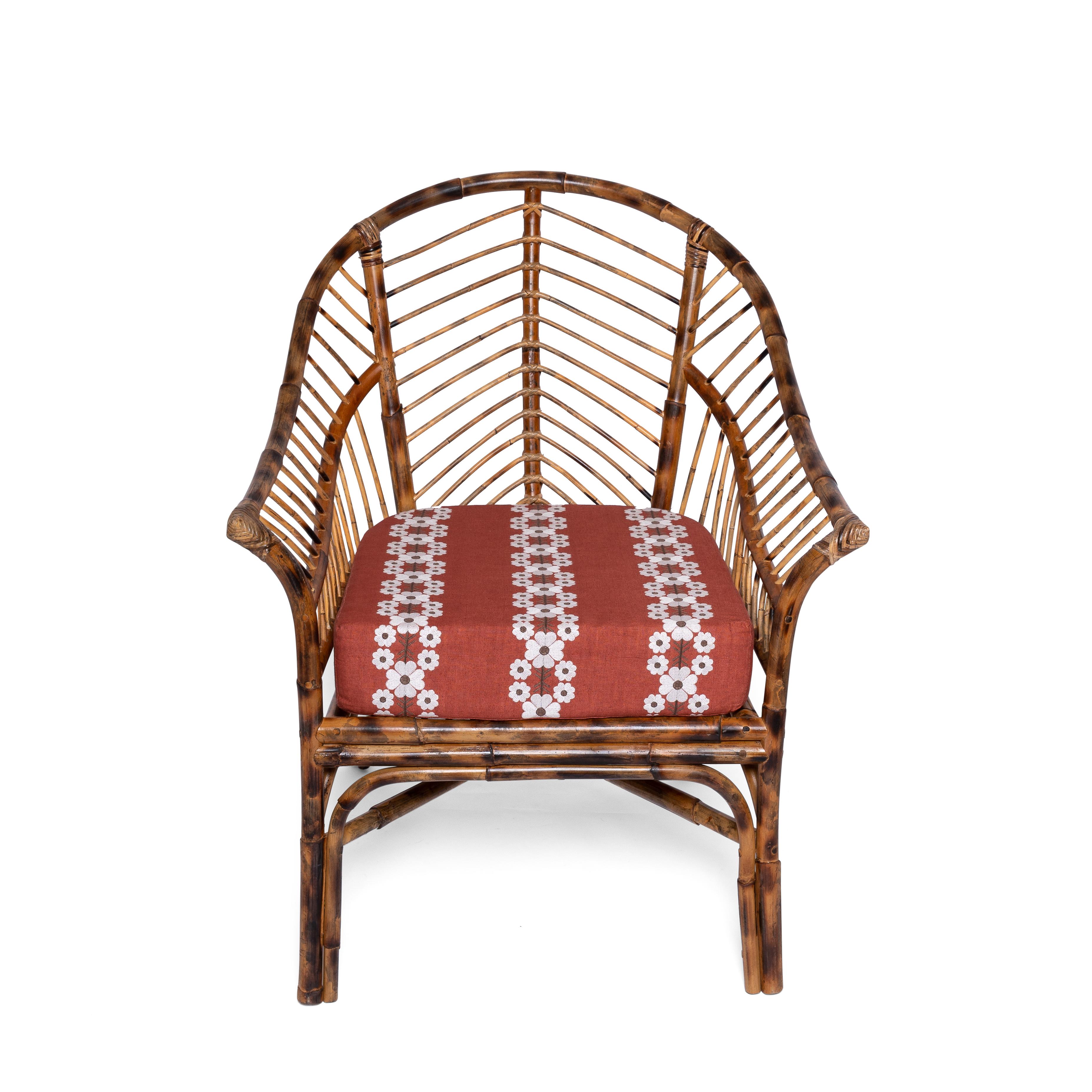 Indonesian Piolo Bamboo Chair in Natural Honey Rattan, Modern furniture by Louise Roe