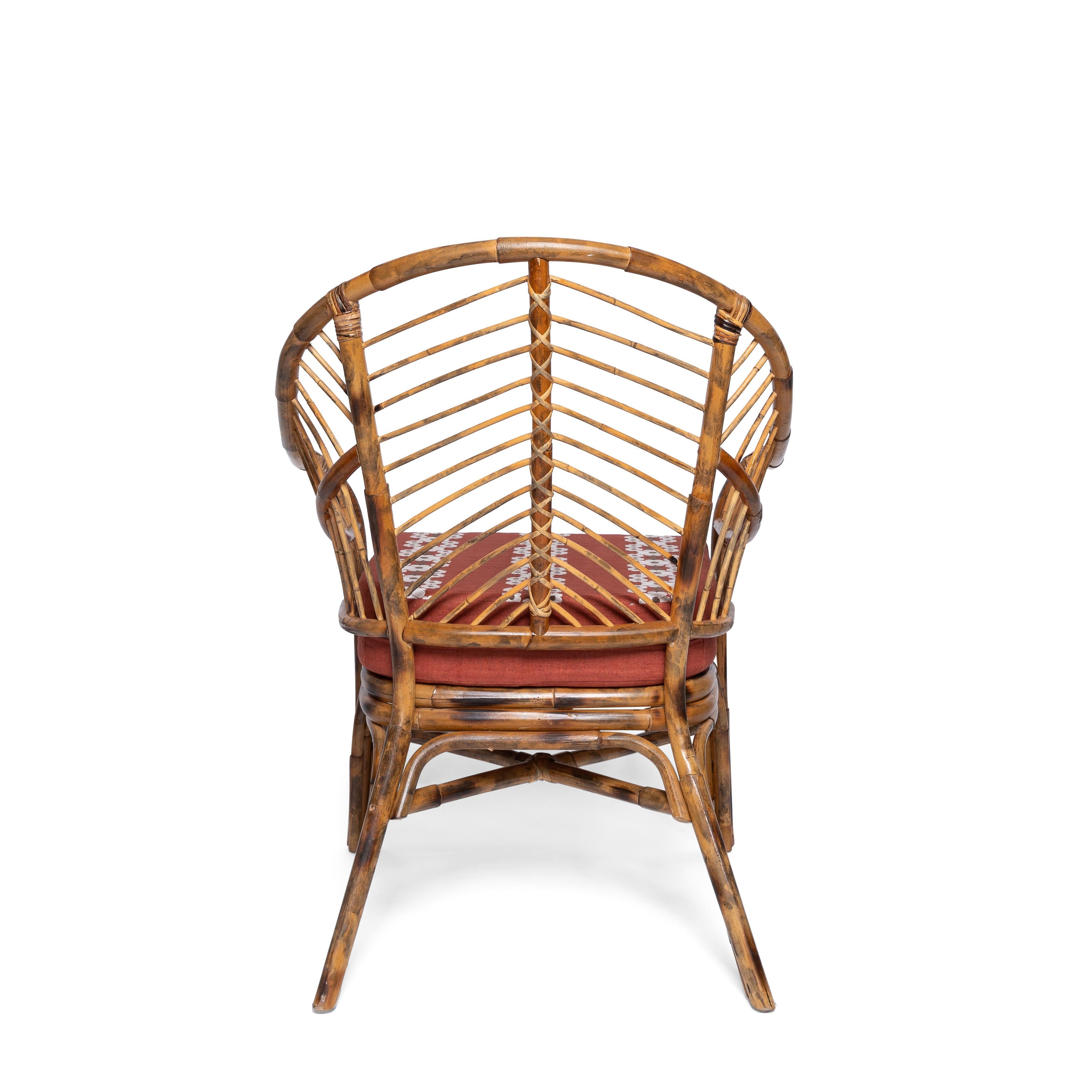 Contemporary Piolo Bamboo Chair in Natural Honey Rattan, Modern furniture by Louise Roe