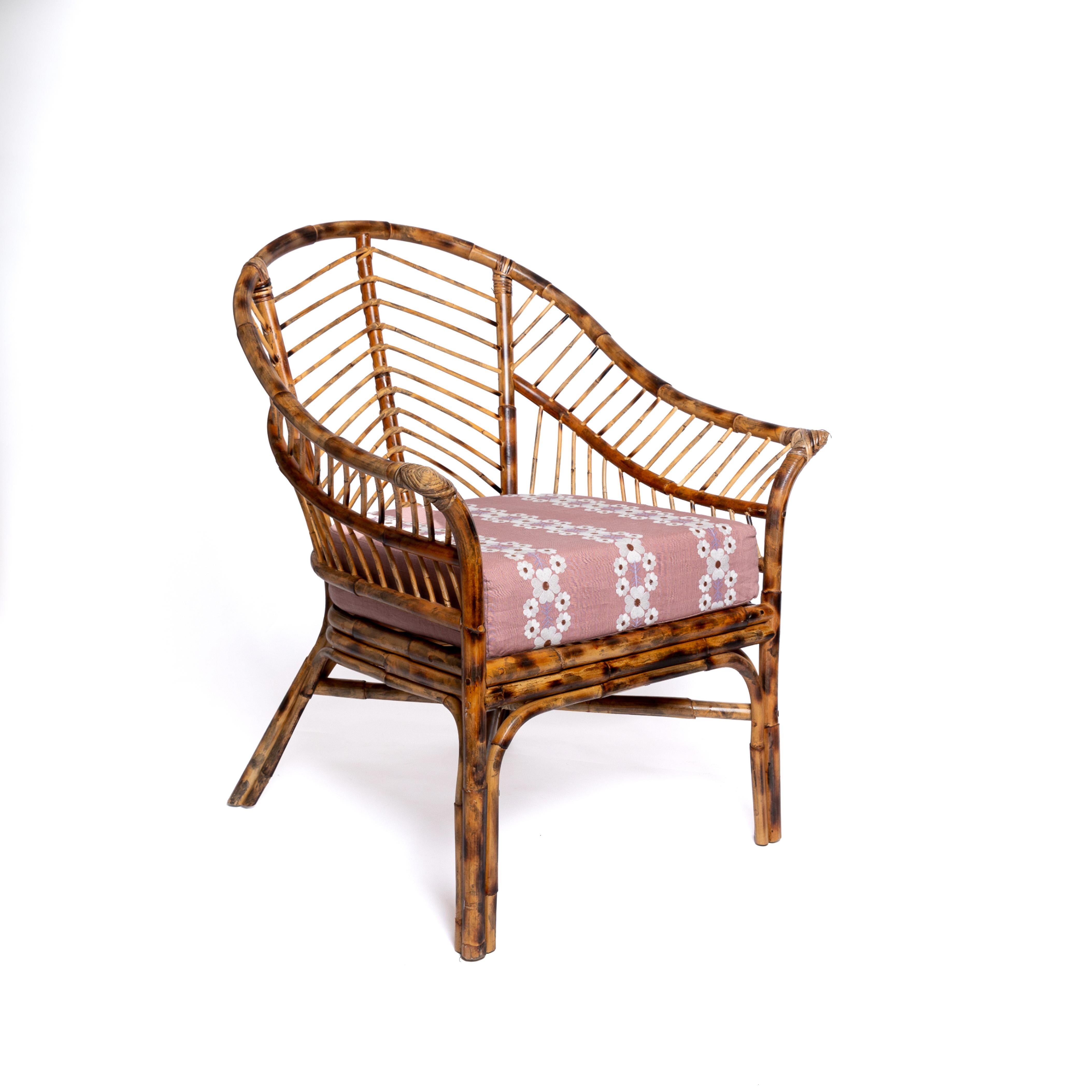 Piolo Bamboo Chair in Natural Honey Rattan, Modern furniture by Louise Roe 1