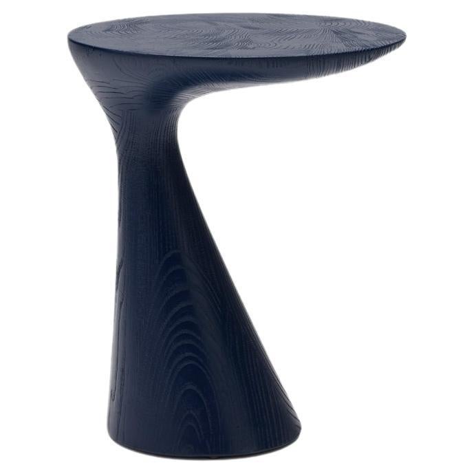 Tavolino Pion, blu scuro, tavolino in legno contemporaneo, organico moderno