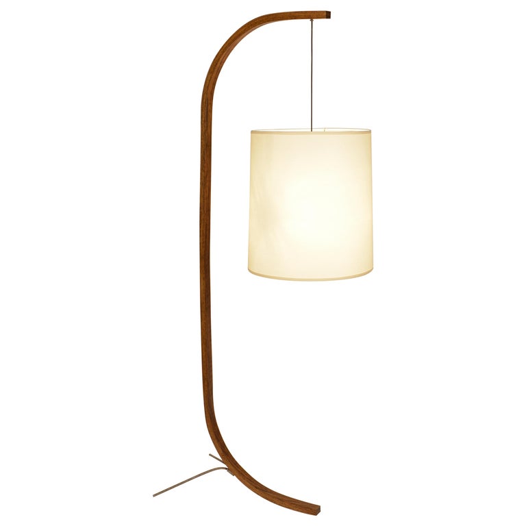 Pion - Wooden Floor Lamp with Steel Legs For Sale at 1stDibs