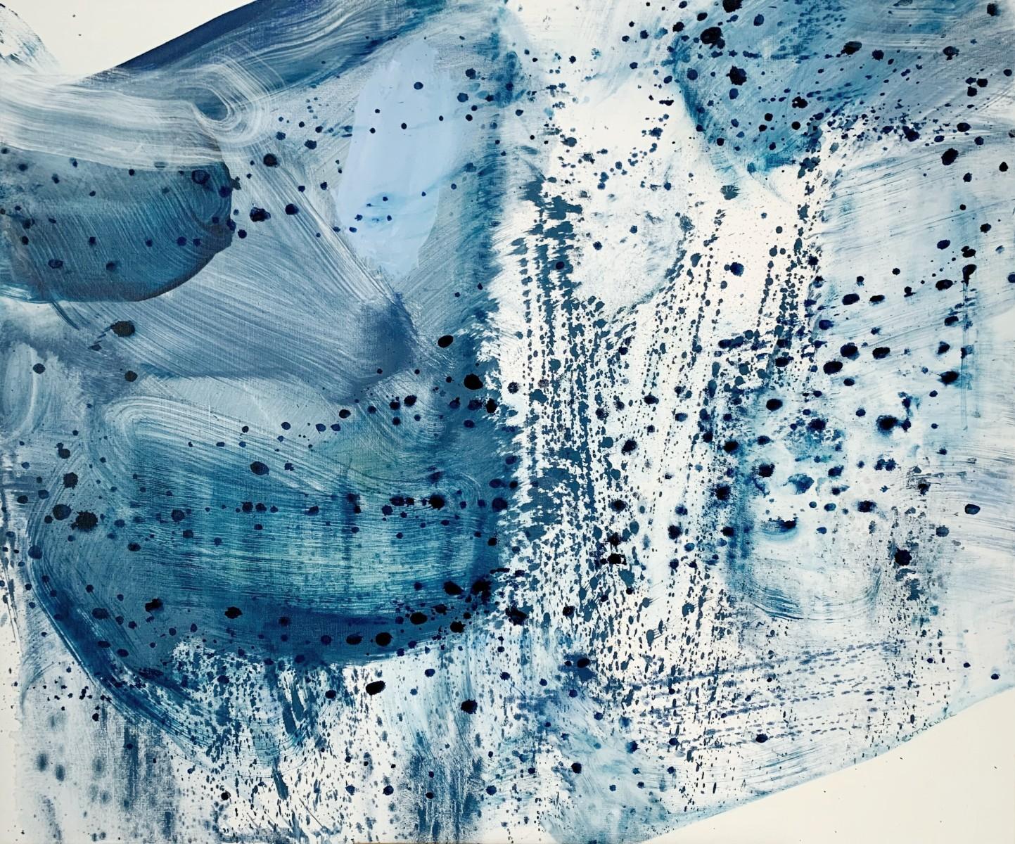 Un viaggio - Astrazione gestuale, Blu, Bianco, Arte moderna