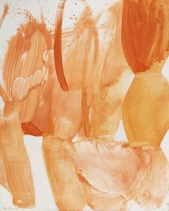 A key word. Gestural Abstraction, Orange, Warm tones, Polish artist