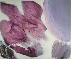 In the garden. Gestural Abstraction, Purple, Polish artist