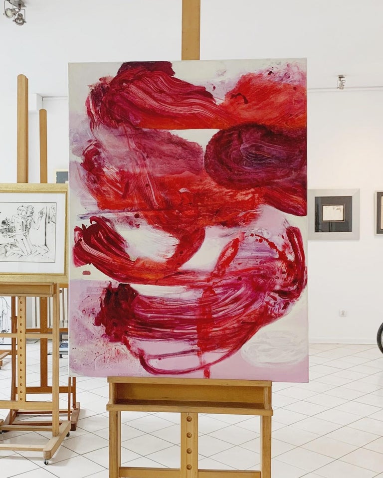 Piotr Butkiewicz Landscape Gestural Abstraction, Red, White, Modern