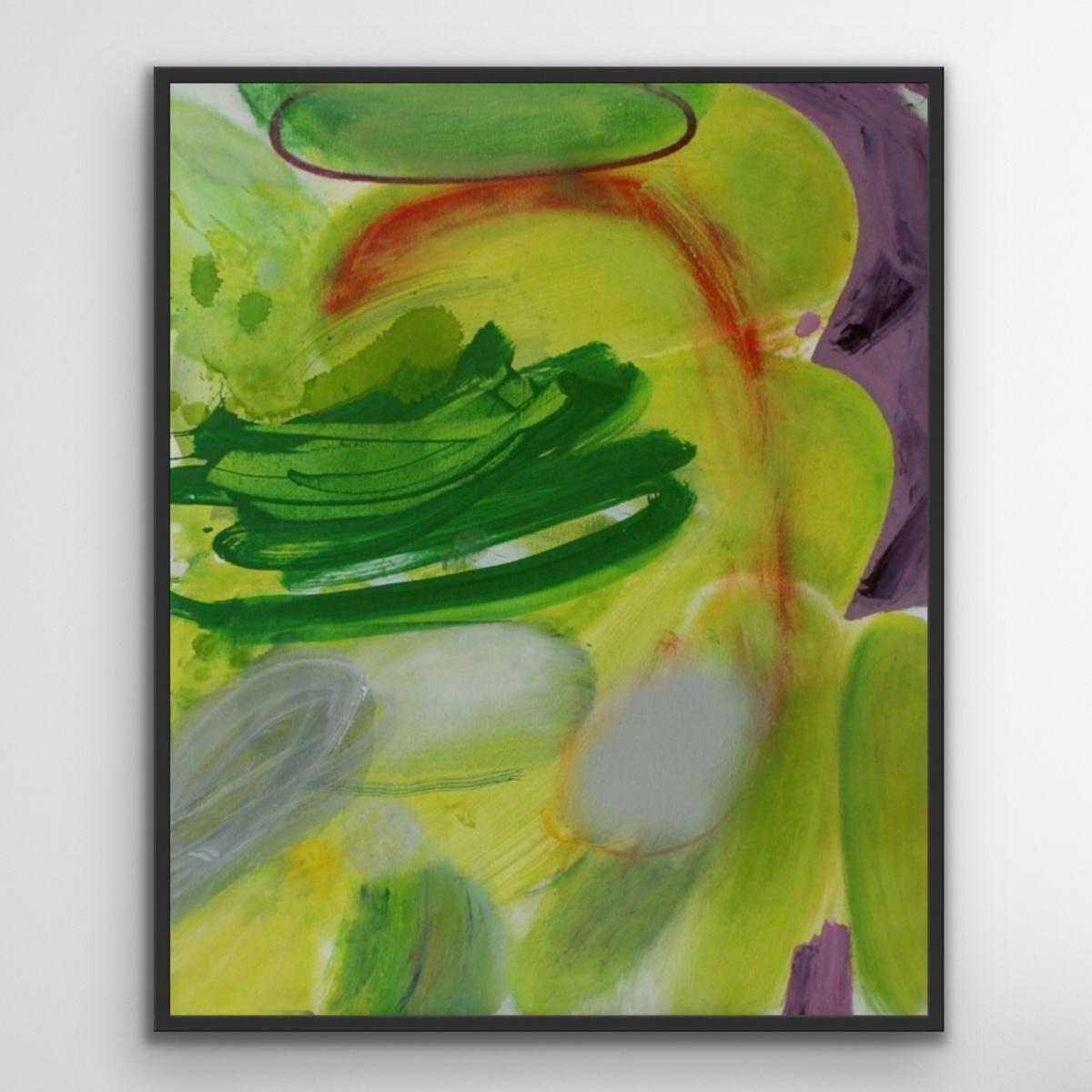 Collier - XXIe siècle, abstraction contemporaine, peinture à l'huile, couleurs vives en vente 3